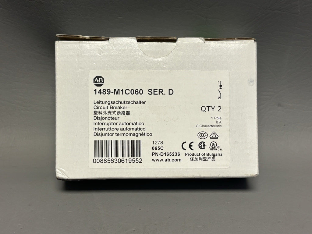 Allen Bradley 1489-M1C060 Circuit Breaker 1 Pole 277V 6A White