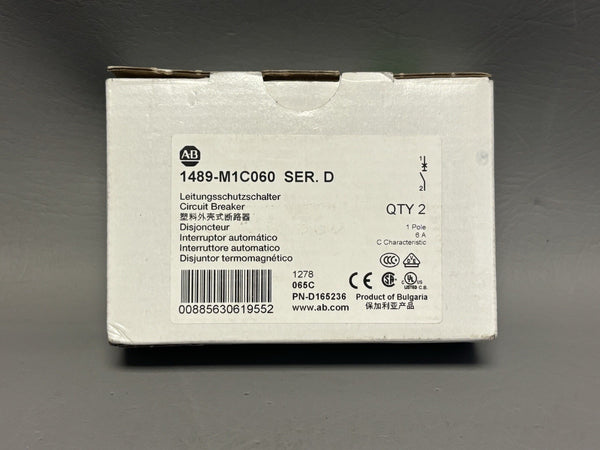 Allen Bradley 1489-M1C060 Circuit Breaker 1 Pole 277V 6A White