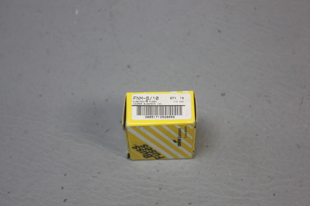 1 BOX OF 10 NEW BUSSMANN BUSS FNM-6/10 FUSES
