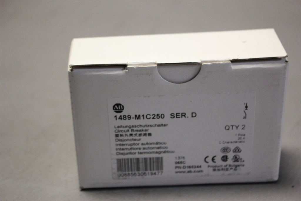 2 NEW ALLEN BRADLEY 25A CIRCUIT BREAKER 1489-M1C250 D