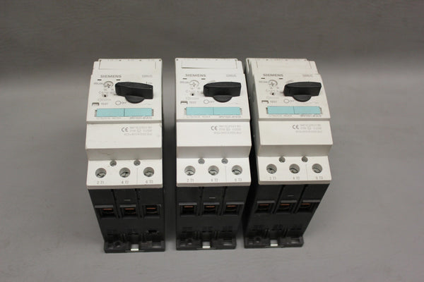 3- SIEMENS 3RV1031-4FA10 SIRIUS MOTOR CONTROLLER CIRCUIT BREAKER