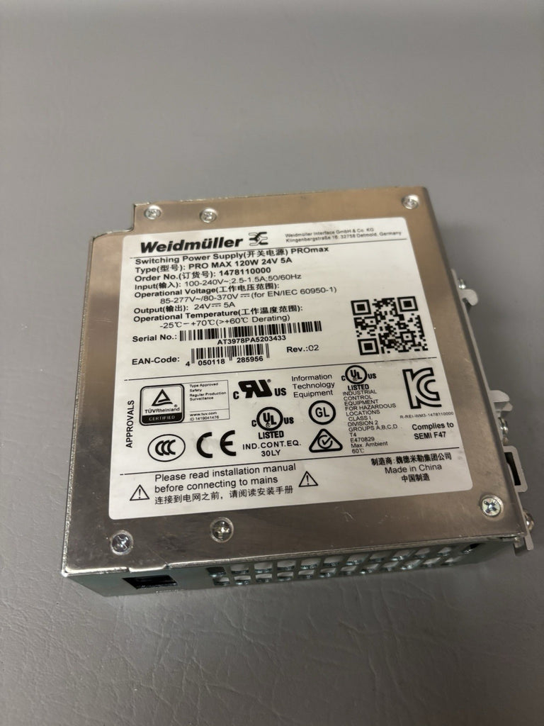 Weidmuller PROmax 1478110000 Switching Power Supply 120W 24V 5A