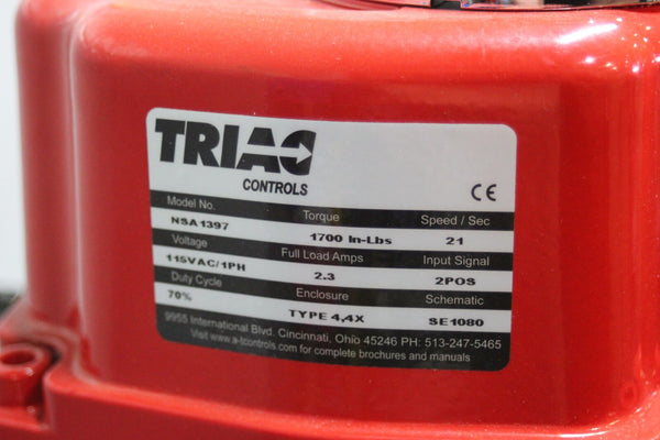 NEW TRIAC/AT CONTROLS 2" 3 WAY SS BALL VALVE WITH ACTUATOR ACTUATOR WE-1700