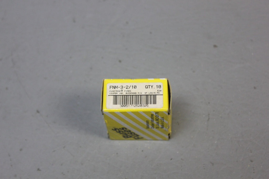 1 BOX OF 10 NEW BUSSMANN BUSS FNM-3-2/10 FUSES