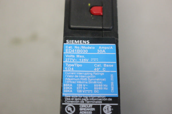 SIEMENS CIRCUIT BREAKER ED41B030