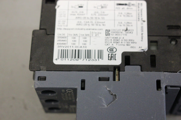 UNUSED SIEMENS SIRIUS CIRCUIT BREAKER 3RV2011-0CA10