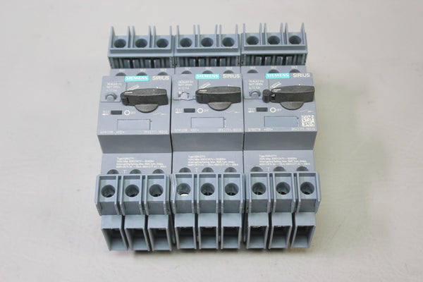 3 UNUSED SIEMENS ECHOTECH SIRIUS CIRCUIT BREAKERS 3RV2711-1KD10