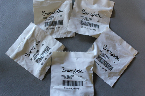 NEW LOT OF  5 SWAGELOK HOSE BARB CONNECTORS  SS-4-HC-A-401