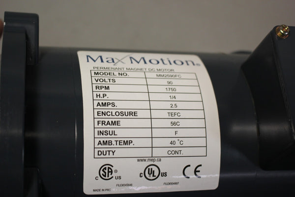 NEW MAX MOTION PERMANENT MAGNET DC MOTOR  MM2590FC 1/4HP  1750RPM