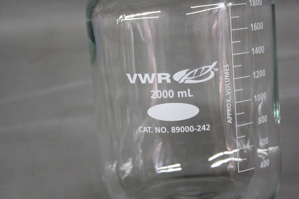 1 NEW VWR 2000ML STORAGE/MEDIA GLASS BOTTLE WITH CAP 89000-242