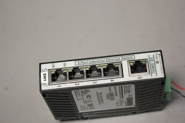 UNUSED STRIDE 5 PORT INDUSTRIAL ETHERNET SWITCH SE-5W5U