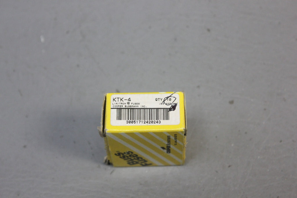 1 BOX OF 10 NEW BUSSMANN BUSS KTK-4 FUSES
