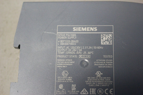 USED SIEMENS SITOP PSU100S 6EP1333-2BA20 POWER SUPPLY  MODULE