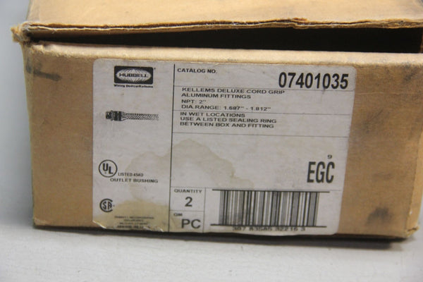 2 NEW HUBBELL KELLEMS DELUXE CORD GRIPS 07401035