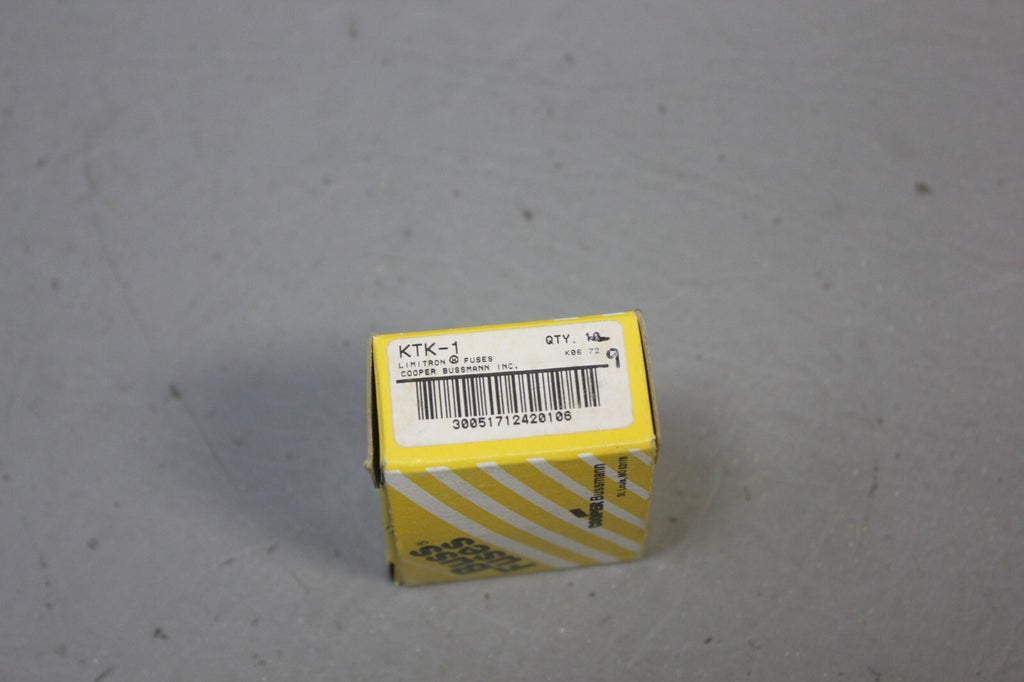1 BOX OF 9 NEW BUSSMANN BUSS KTK-1 FUSES