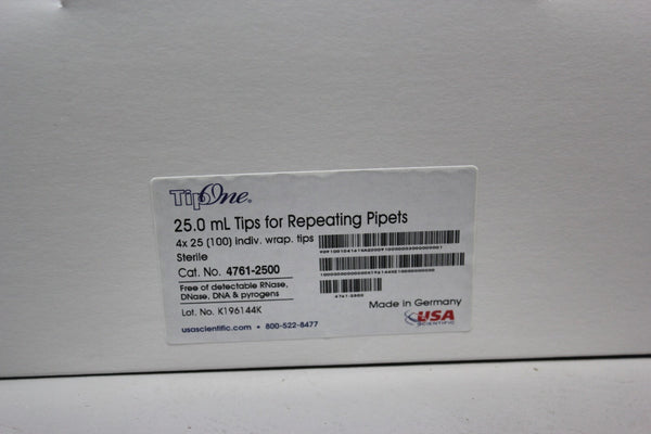 100 TIPONE 25 ML TIPS FOR REPEATING PIPETTES 4761-2500 STERILE INDV. WRAPPED