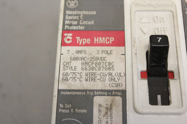 WESTINGHOUSE CIRCUIT BREAKER HMCP007C0C