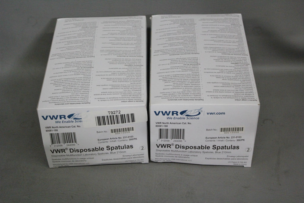 2 NEW CASES OF 600 VWR MULTIFUNCTION BLUE LABORATORY SPATULAS 80081-188