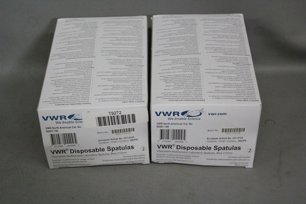 2 NEW CASES OF 600 VWR MULTIFUNCTION BLUE LABORATORY SPATULAS 80081-188