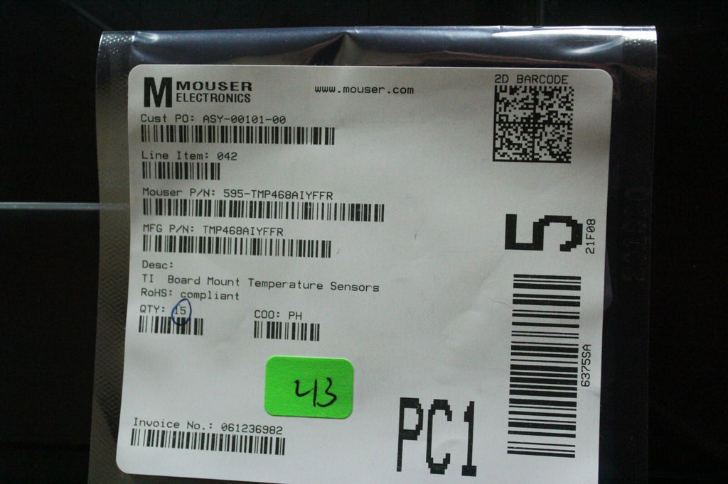 15 NEW IC CIRCUITS BRD MOUNT TEMPERATURE SENSORS TMP468AIYFFR TEXAS INSTRUMENTS