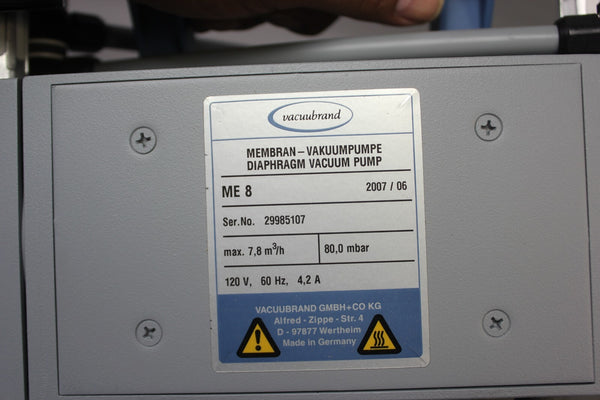 NEW VACUUBRAND ME 8 VACUUM DIAPHRAGM PUMP 696183