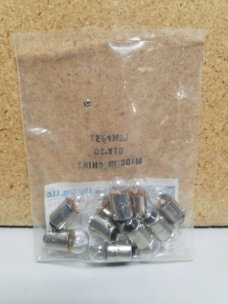 10 Chicago Miniature Lighting Incandescent Lamp Bulbs Bulb #53 CML53 14.4v