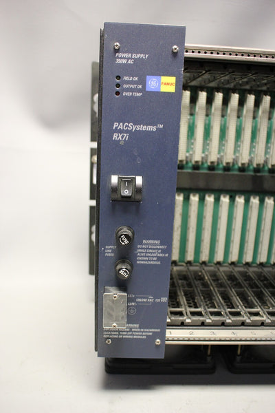 GE FANUC RX7i PLC RACK WITH POWER SUPPLY IC698PSA350C IC698CHS009A