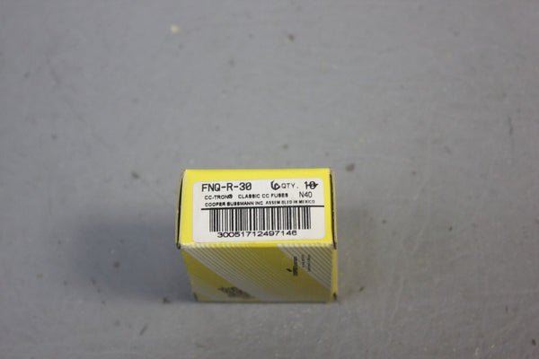 1 BOX OF 6 NEW BUSSMANN BUSS FNQ-R-30 FUSES