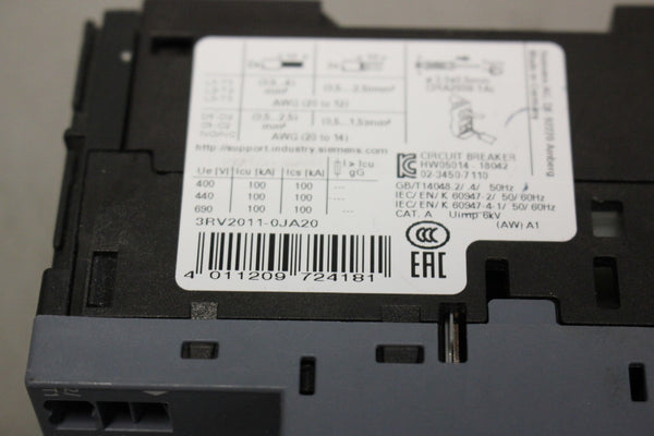 SIEMENS SIRIUS CIRCUIT BREAKER 3RV2011-0JA20