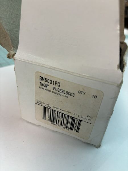 10- NEW Buss BM6031PQ 30Amp 600V 1-Pole  Fuse Block Tron