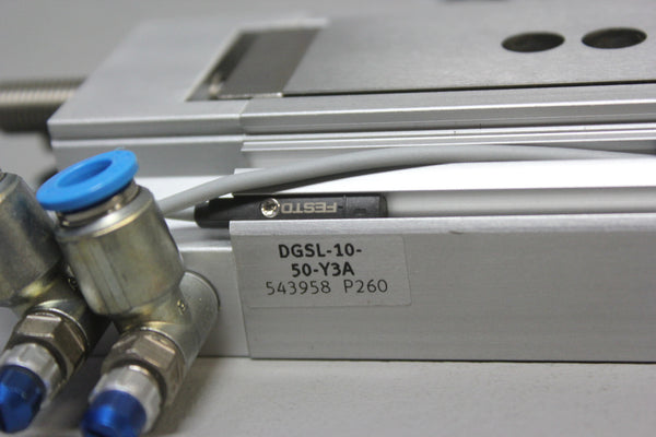 FESTO GUIDED CYLINDER PNEUMATIC MINI SLIDE DGSL-10-50-Y3A