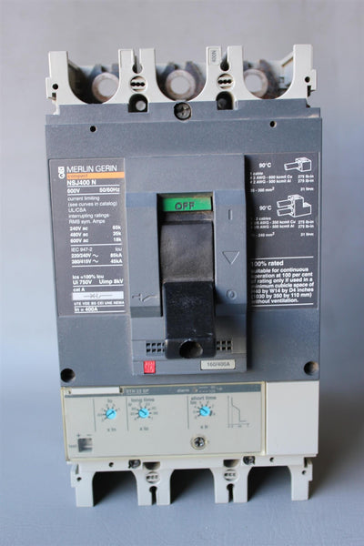 SCHNEIDER/MERLIN GERIN 400A CIRCUIT BREAKER WITH TRIP UNIT NSJ400 N