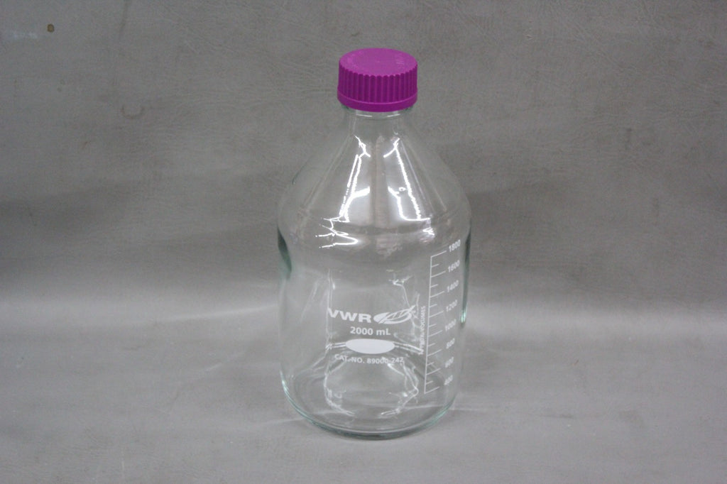 1 NEW VWR 2000ML STORAGE/MEDIA GLASS BOTTLE WITH CAP 89000-242
