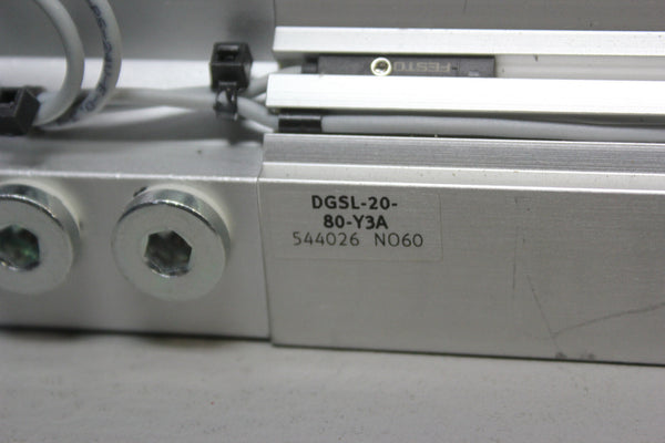 FESTO GUIDED CYLINDER PNEUMATIC MINI SLIDE  DGSL-20-80-Y3A