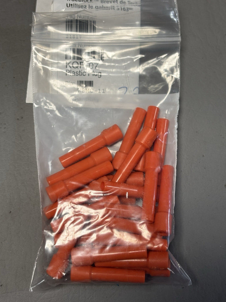 27- KQP-07 Tubing Fitting, Plug, Pneumatic Plastic Orange