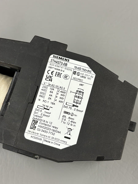 Siemens Motor Contactor w/ 24VDC Coil 7NO/3NC 3TH4373-0B