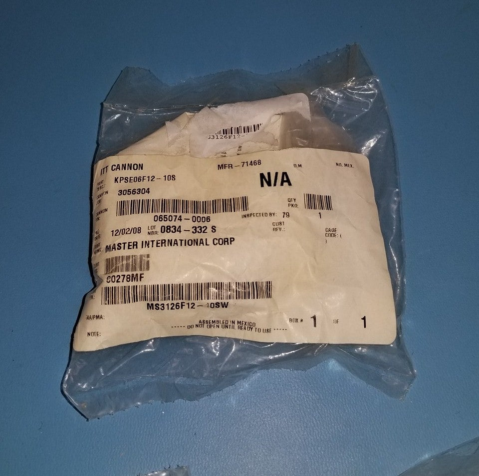 ITT CANNON KPSE06F12-10S 10 POSITION CABLE MOUNT CONNECTOR W/SOCKETS