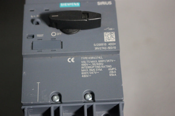 UNUSED SIEMENS SYSTEM PROTECTION CIRCUIT BREAKER 3RV2742-5ED10