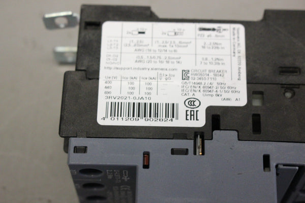 UNUSED SIEMENS SIRIUS CIRCUIT BREAKER 3RV2021-OJA10