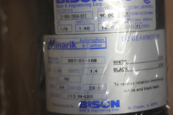 NEW BISON 507-01-108 DC GEARMOTOR