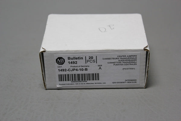 1 NEW BOX OF 20 ALLEN BRADLEY CENTER JUMPERS 1492-CJP4-10-B SER. A