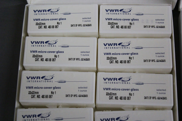 18 NEW VWR 1 OUNCE MICRO COVER GLASS 22X22mm 48366 067