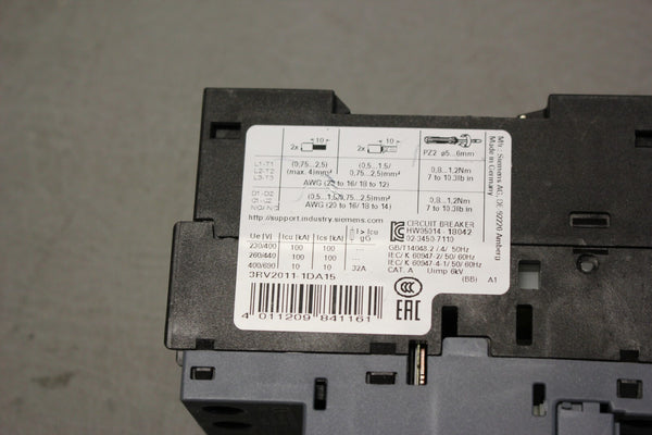 UNUSED SIEMENS SIRIUS 3RV2011-DA15 CIRCUIT BREAKER
