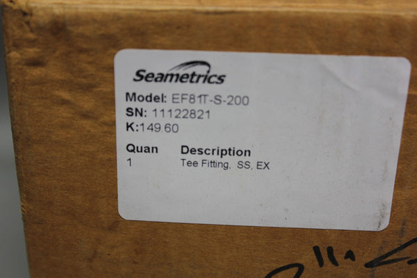 *NEW* SEAMETRICS EF81T-S-200 FLOW SENSOR, T-SHAPED