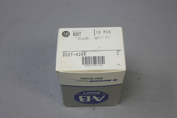 LOT OF 10 NEW ALLEN BRADLEY RED PILOT LIGHT LENSES 800T-N26R SER. C