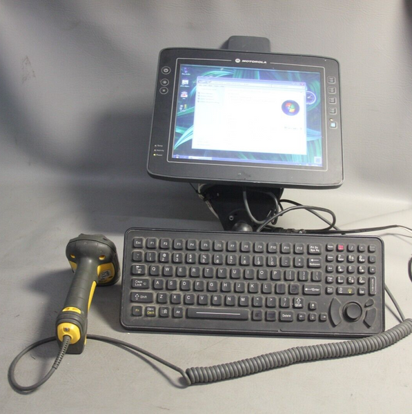 MOTOROLA PSION VEHICLE MOUNT DATA TERMINAL W/ KEYBOARD & SYMBOL BARCODE SCANNER