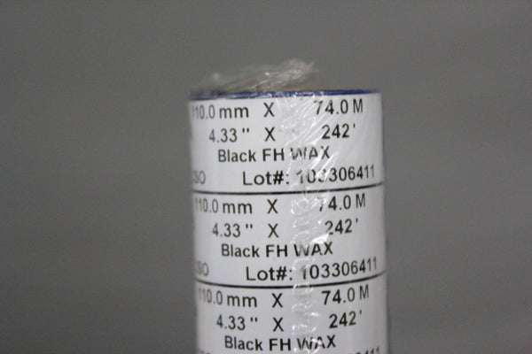 18 NEW CSO BLACK FH WAX THERMAL TRANSFER RIBBON 110mm x 74M 4.33" x 242'
