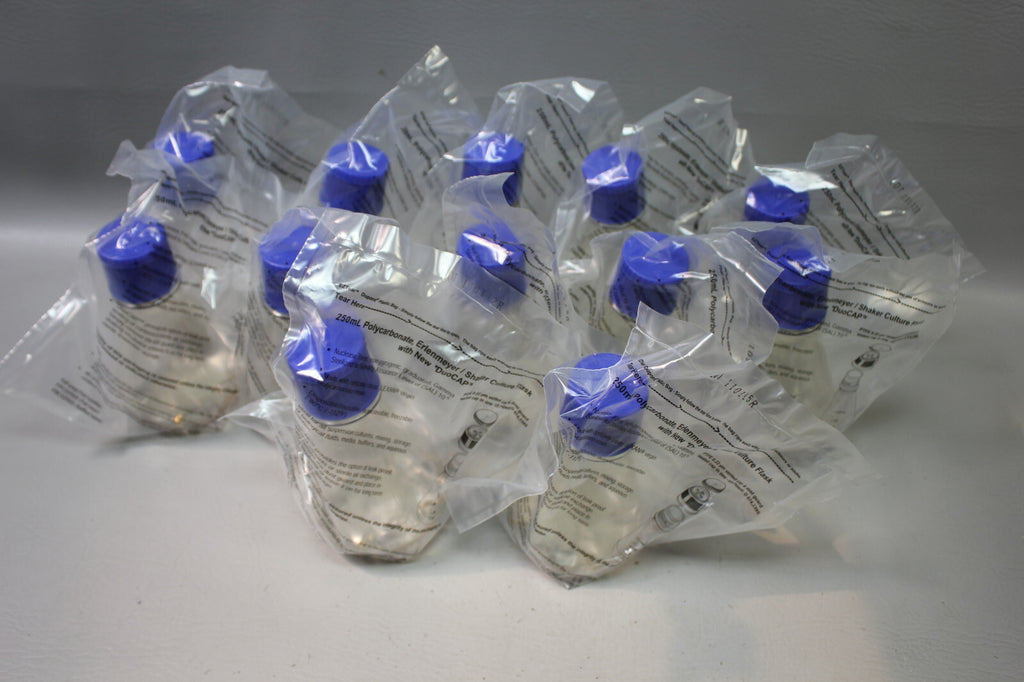 12- TRIFOREST 125mL PC Graduated Erlenmeyer Shaker Flask DuoCap FPC0125S