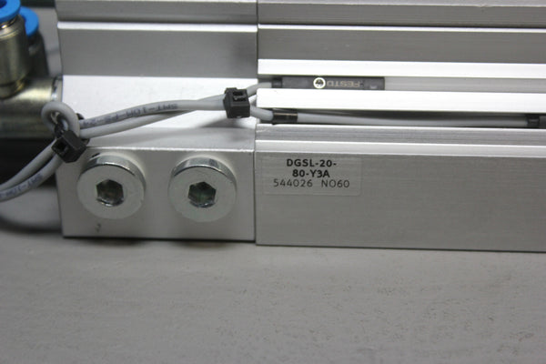 FESTO GUIDED CYLINDER PNEUMATIC MINI SLIDE DGSL-20-80-Y3A