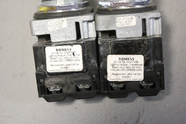 USED  LOT OF 2 SIEMENS PILOT LIGHTS 52PL4HX